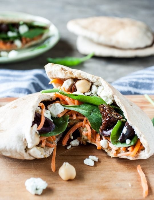 Mediterranean veggie pita sandwich