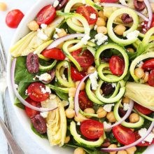 Mediterranean zucchini pasta salad