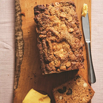 Medjool date, honey and macadamia breakfast loaf
