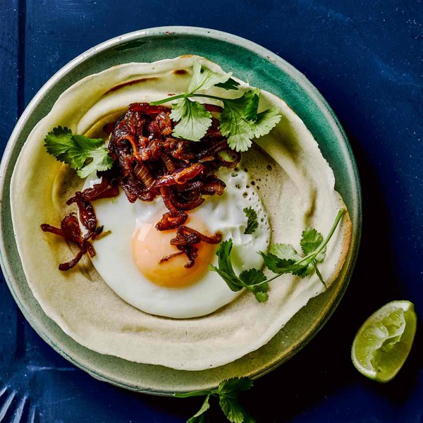Meera Sodha’s egg hoppers with onion sambol