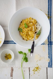 Melissa Clark's butternut squash risotto with pistachios and lemon