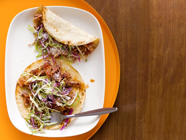 Melissa d'Arabian's wine-braised pork tacos