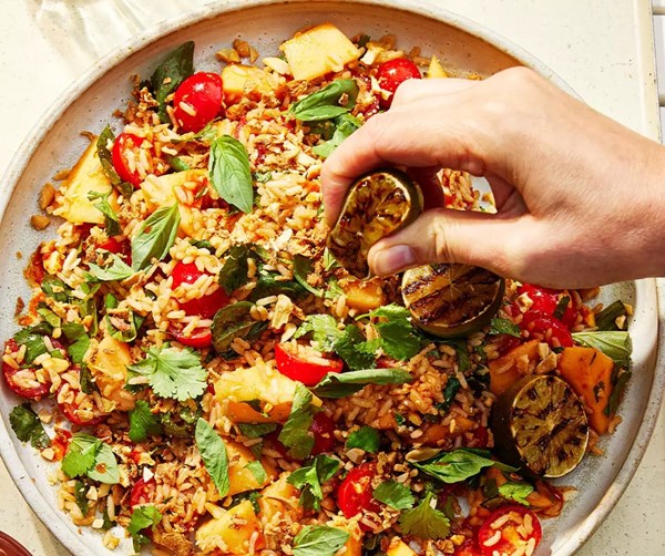 Melon & Thai basil rice salad