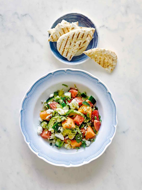 Melon and avocado salad
