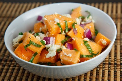 Melon and feta salad