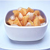 Melon and lychees with ginger 