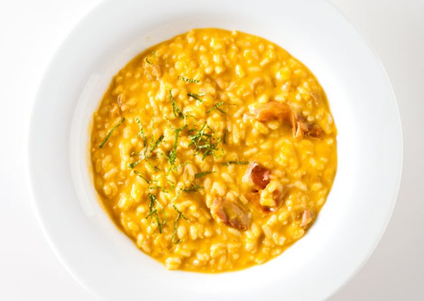Melon and prosciutto risotto