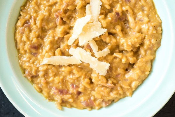 Melon and prosciutto risotto