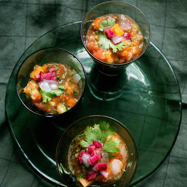 Melon and tomato gazpacho