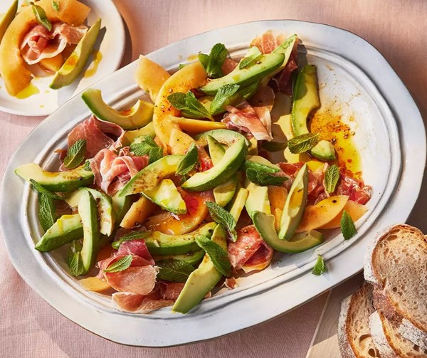 Melon, avocado & serrano ham platter