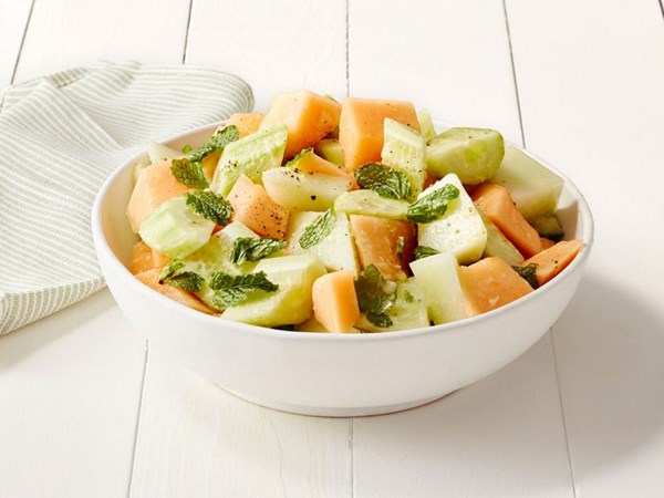 Melon, cucumber and mint salad