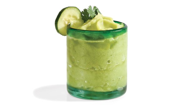 Melon-cucumber-lime slushie [with alcohol]