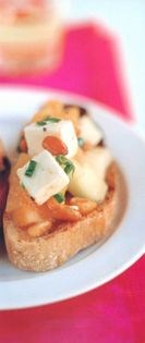 Melon, feta and pinenut salsa