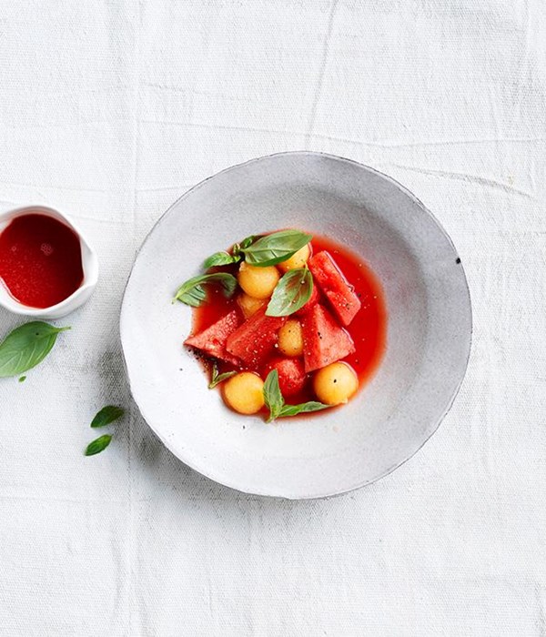 Melon gazpacho with basil