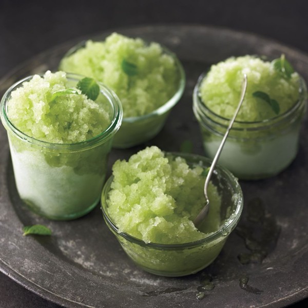 Melon ice with mint and basil (Granita di melone)
