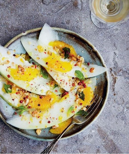 Melon, orange & walnut salad (Insalata di melone, arancia e noce)