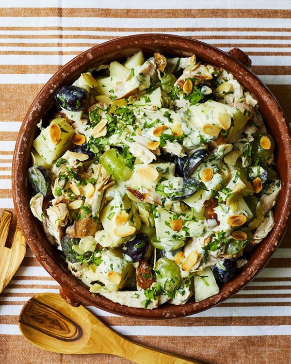 Melon, smoked chicken and grape salad 