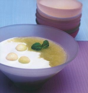 Melon with coconut milk