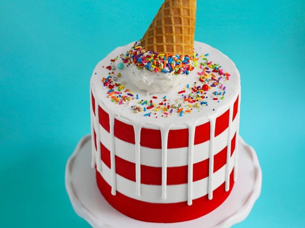 Melting ice cream cone cake [Sophie Coates]