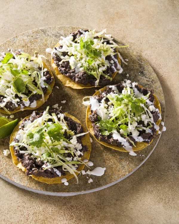 Mely Martinez' black bean tostadas