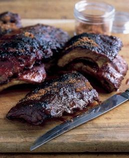 Memphis barbecued baby back pork ribs