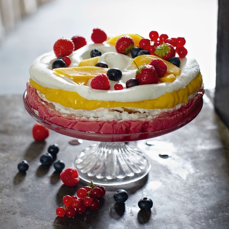 Meringue berry sorbet cake