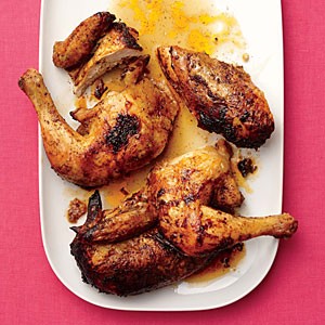 Mesquite-smoked beer can chicken