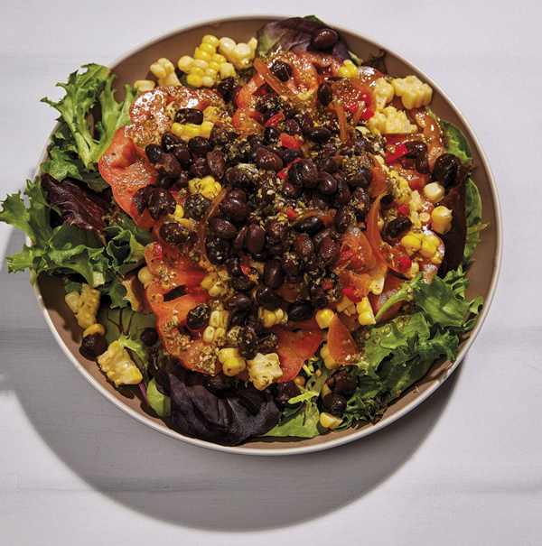 Mexicali composed salad with smoky black beans & cilantro-lime dressing