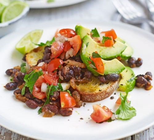 Mexican beans & avocado on toast