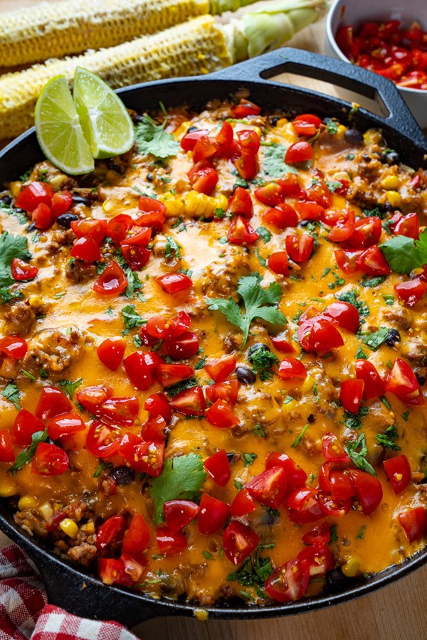Mexican beef and bean skillet rice