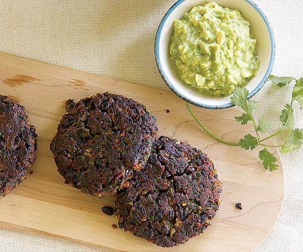 Mexican black bean burgers