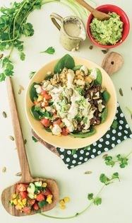 Mexican bowl with quinoa, farro & amaranth trio