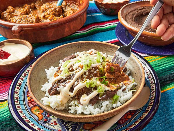 Mexican braised pork and rice (Moresqueta)
