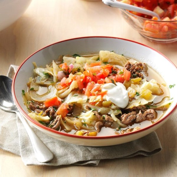 Mexican cabbage roll soup