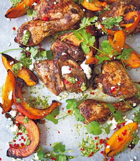 Mexican chicken and pumpkin with pepita pesto
