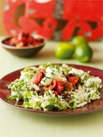 Mexican chicken salad with black bean salsa