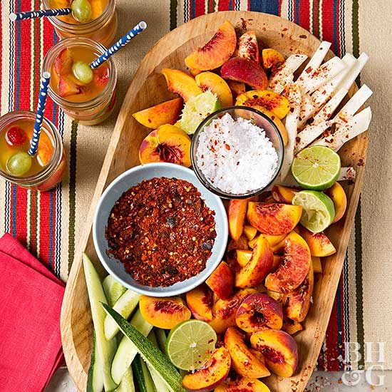Mexican chiles and peaches