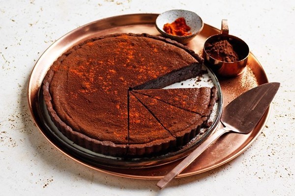 Mexican chilli chocolate tart
