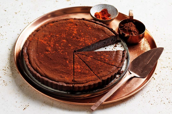 Mexican chilli chocolate tart
