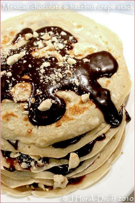 Mexican chocolate & hazelnut crepe stack 