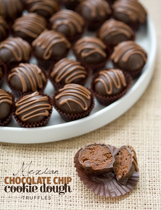 Mexican chocolate chip cookie dough truffles