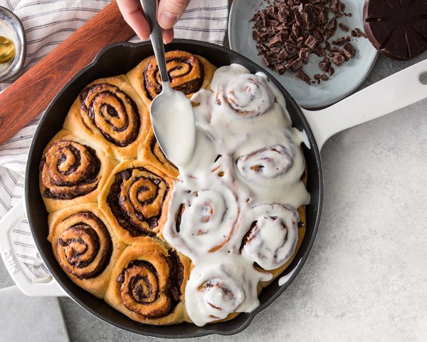 Mexican chocolate cinnamon rolls