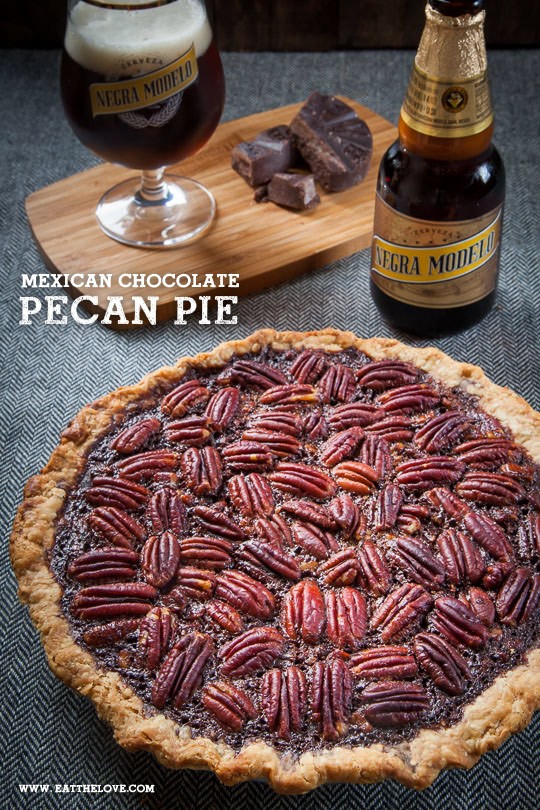 Mexican chocolate pecan pie with Negra Modelo beer