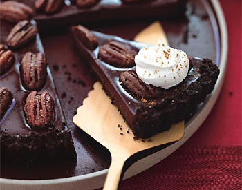 Mexican chocolate tart with cinnamon-spiced pecans