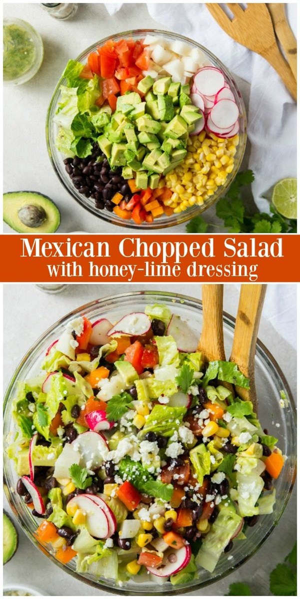 Mexican chopped salad with honey-lime dressing