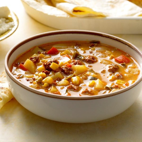 Mexican chorizo & corn soup 
