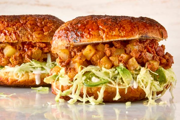 Mexican chorizo and potato sandwiches (Pambazos)