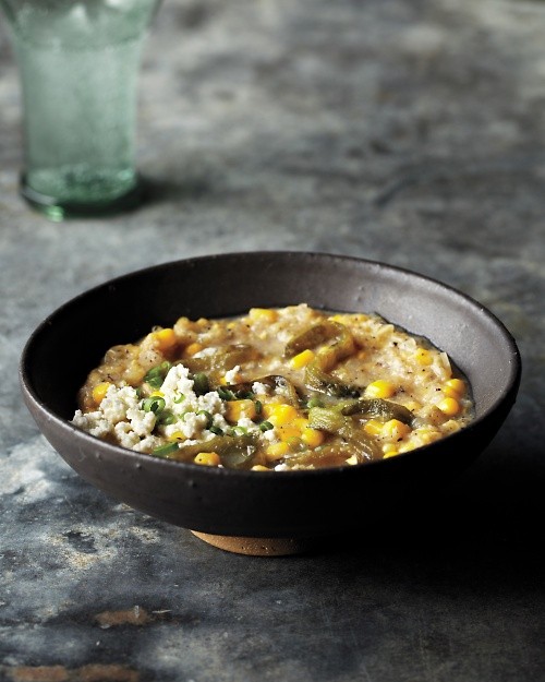 Mexican corn-and-poblano soup