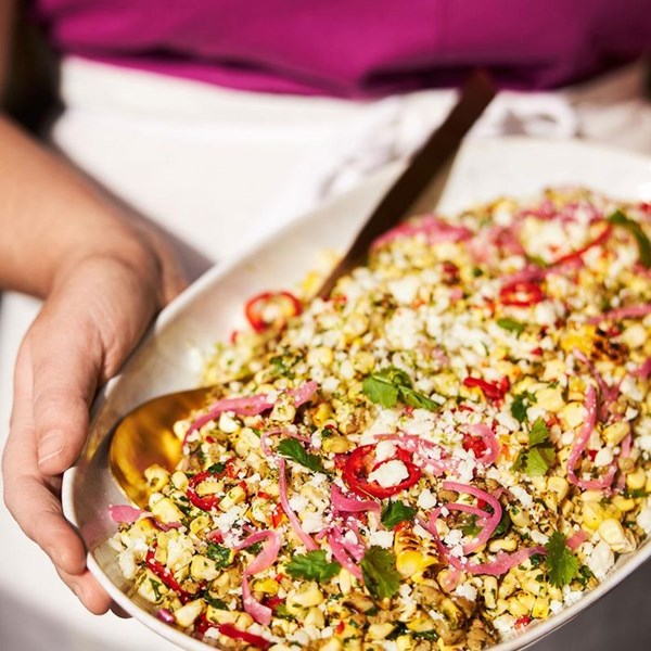 Mexican corn salad (Chili verde esquites)