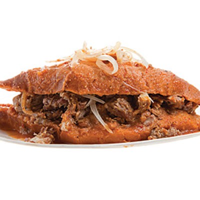 Mexican "drowned" sandwich (Torta ahogada)